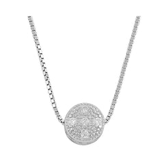 Sterling Silver Clear CZ Round Necklace