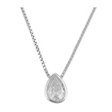 Sterling Silver Clear CZ Tear Drop Necklace