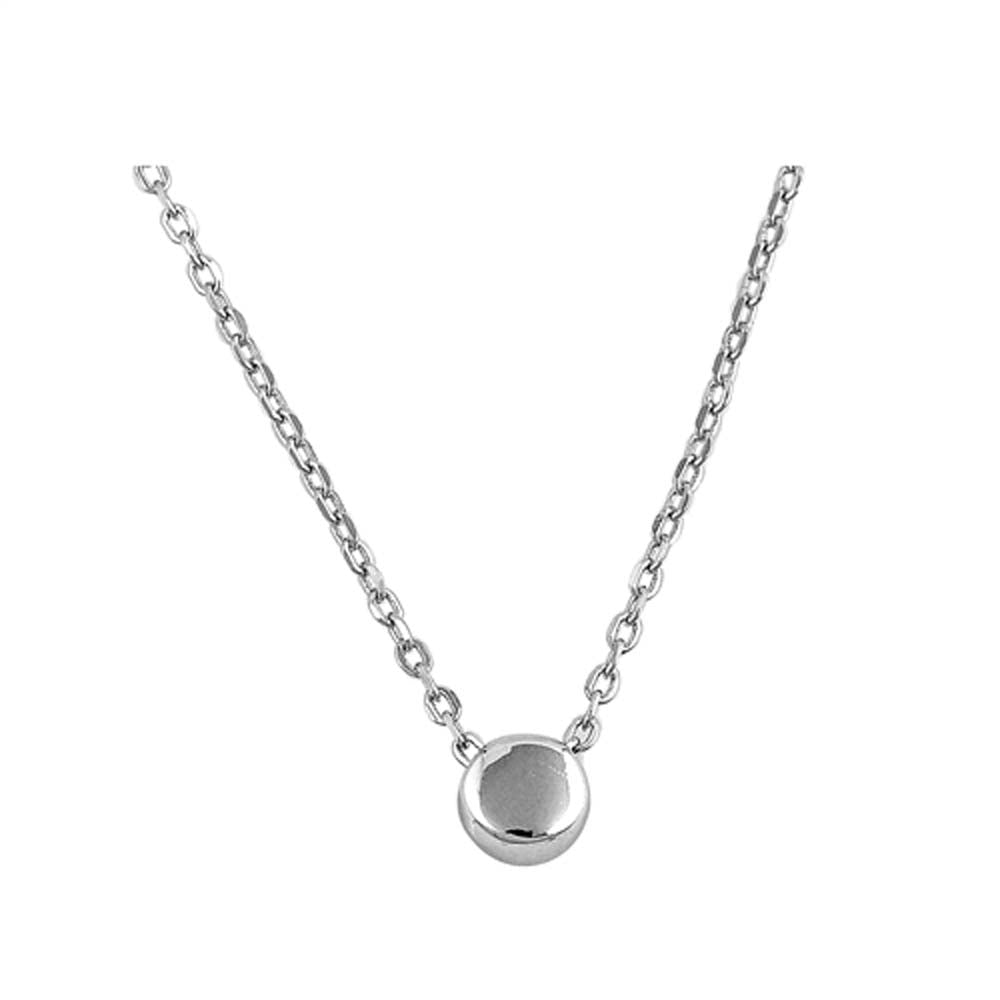 Sterling Silver Plain Ball Necklace