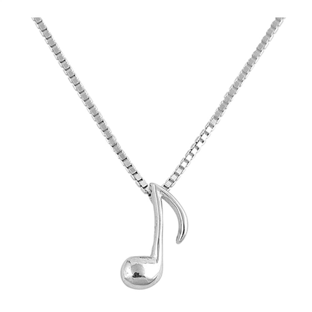 Sterling Silver Music Note Necklace