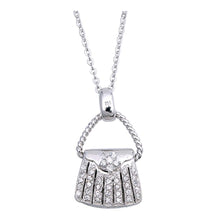 Load image into Gallery viewer, Sterling Silver Necklace Purse With CZ