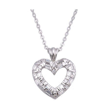 Load image into Gallery viewer, Sterling Silver Necklace Heart With CZ