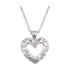 Sterling Silver Necklace Heart With CZ