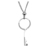 Sterling Silver Necklace Key With CZ