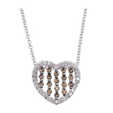 Sterling Silver Necklace Heart With CZ