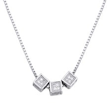 Load image into Gallery viewer, Sterling Silver Clear CZ Cubes Necklace