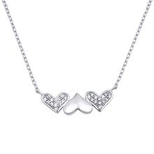 Load image into Gallery viewer, Sterling Silver Clear CZ Heart Necklace