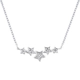 Sterling Silver Stars Clear CZ Necklace