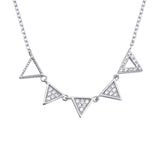 Sterling Silver Clear CZ Triangle Necklace