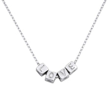 Load image into Gallery viewer, Sterling Silver Clear CZ Love Necklace