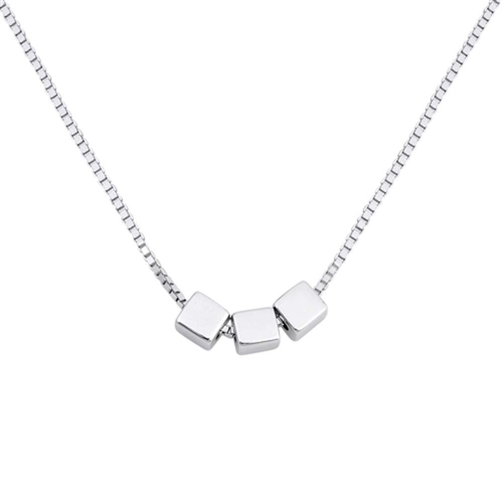 Sterling Silver Cube Necklace