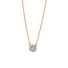 Load image into Gallery viewer, Sterling Silver Rose Gold Plated Round Clear CZ Necklace