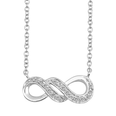 Sterling Silver Clear CZ Infinity Necklace