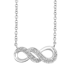 Sterling Silver Clear CZ Infinity Necklace