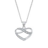 Sterling Silver Clear CZ Heart Necklace