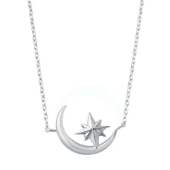 Sterling Silver Moon and Star Necklace