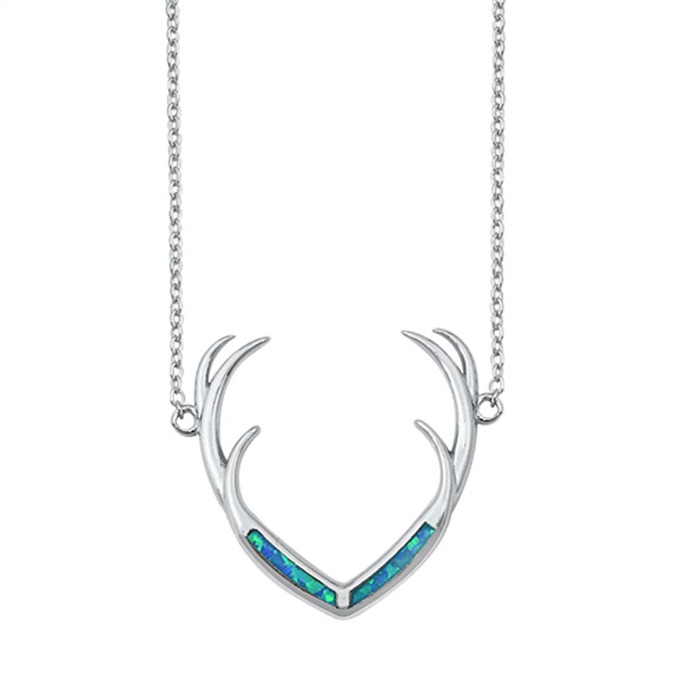 Sterling Silver Antlers Necklace