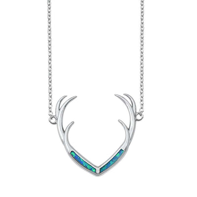 Sterling Silver Antlers Necklace