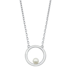 Sterling Silver Round Pearl Necklace