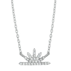 Sterling Silver Sunrise Clear CZ Necklace