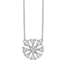 Load image into Gallery viewer, Sterling Silver Snowflake Clear CZ Necklace - silverdepot