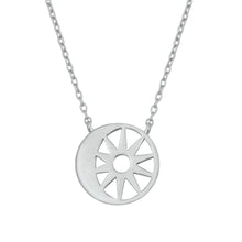 Load image into Gallery viewer, Sterling Silver Moon and Sun Necklace - silverdepot