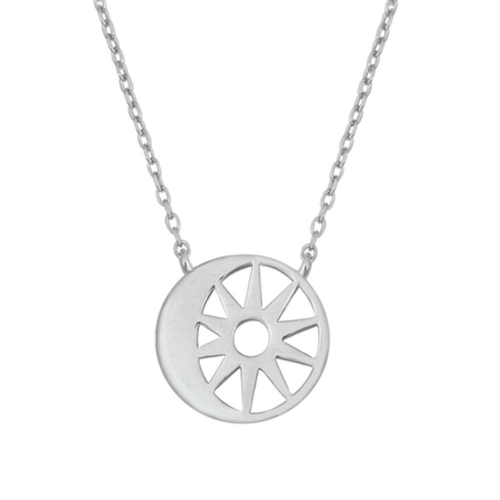 Sterling Silver Moon and Sun Necklace - silverdepot