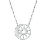 Sterling Silver Moon and Sun Necklace