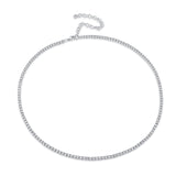 Sterling Silver Circle Clear CZ Necklace