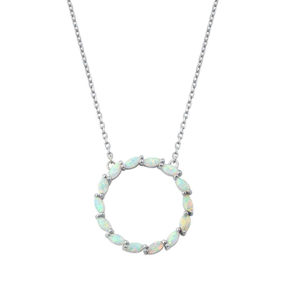 Sterling Silver White Opal CZ Necklaces