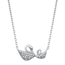 Load image into Gallery viewer, Sterling Silver Mother and Baby Swans Necklace - silverdepot