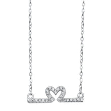 Load image into Gallery viewer, Sterling Silver Heart Line Necklace - silverdepot