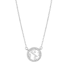 Sterling Silver Clock Necklace