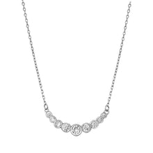 Load image into Gallery viewer, Sterling Silver Rounds Clear CZ Necklace