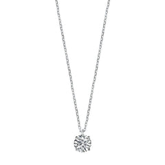 Sterling Silver Clear CZ Solitaire Necklace