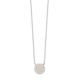 Sterling Silver Round White Lab Opal Necklace