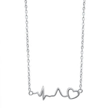 Load image into Gallery viewer, Sterling Silver Heart Beat Necklace