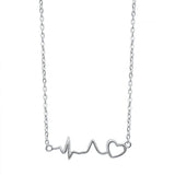 Sterling Silver Heart Beat Necklace