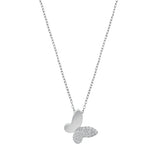 Sterling Silver Butterfly Clear CZ Necklace