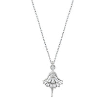 Load image into Gallery viewer, Sterling Silver Ballerina Clear CZ Necklace