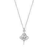 Sterling Silver Ballerina Clear CZ Necklace