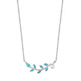 Sterling Silver Blue Lab Opal Tree Branch Necklace