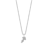 Sterling Silver Rhodium Plated Sagittarius Clear CZ Zodiac Sign Necklace