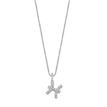 Load image into Gallery viewer, Sterling Silver Rhodium Plated Pisces Clear CZ Zodiac Sign Necklace