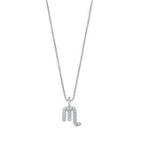 Sterling Silver Rhodium Plated Scorpio Clear CZ Zodiac Sign Necklace