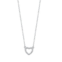 Load image into Gallery viewer, Sterling Silver Heart Clear CZ Necklace