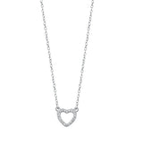 Sterling Silver Heart Clear CZ Necklace