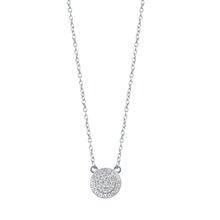 Load image into Gallery viewer, Sterling Silver Round Clear CZ Necklace