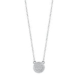 Sterling Silver Round Clear CZ Necklace