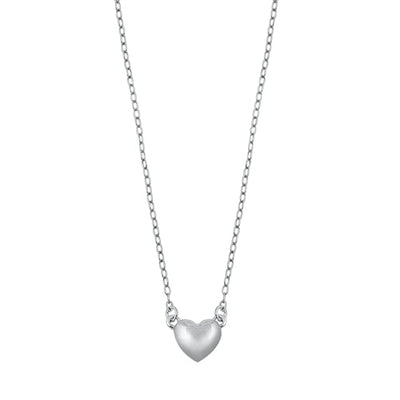 Sterling Silver Rhodium Plated Heart Necklace